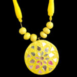 Mirror Work Yellow Necklace