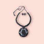 Black color mirrorwork fully beaded terracotta jewelry