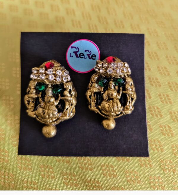 Antique design Mango and Lakshmi long haram with stone work